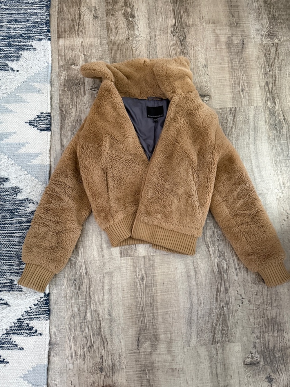 Banana Republic Faux Fur Jacket in Camel and Gray